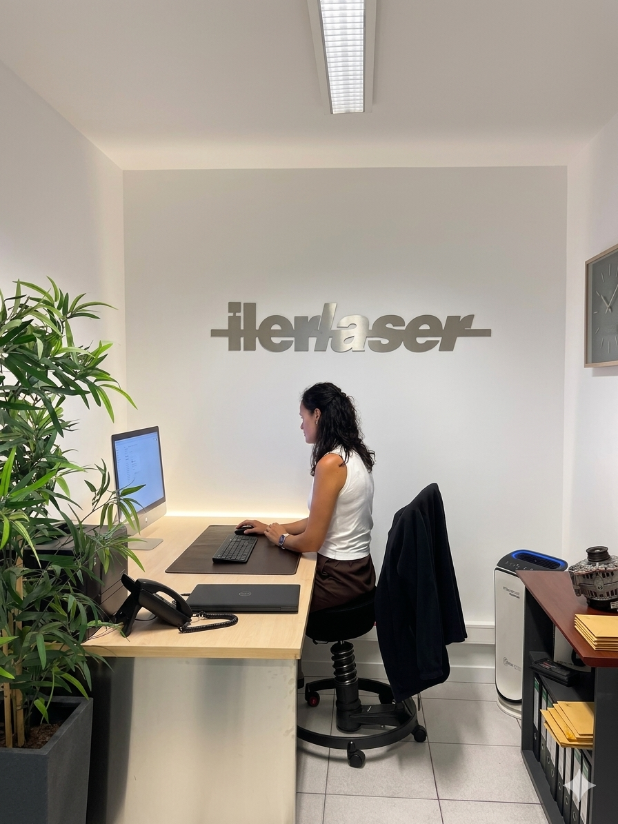 Equip d'ILERLASER al taller d'Alcoletge